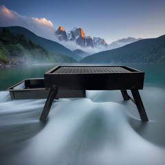 淄博燒烤家用戶外摺疊燒烤爐戶外木炭便攜燒烤架烤肉工具全套批發