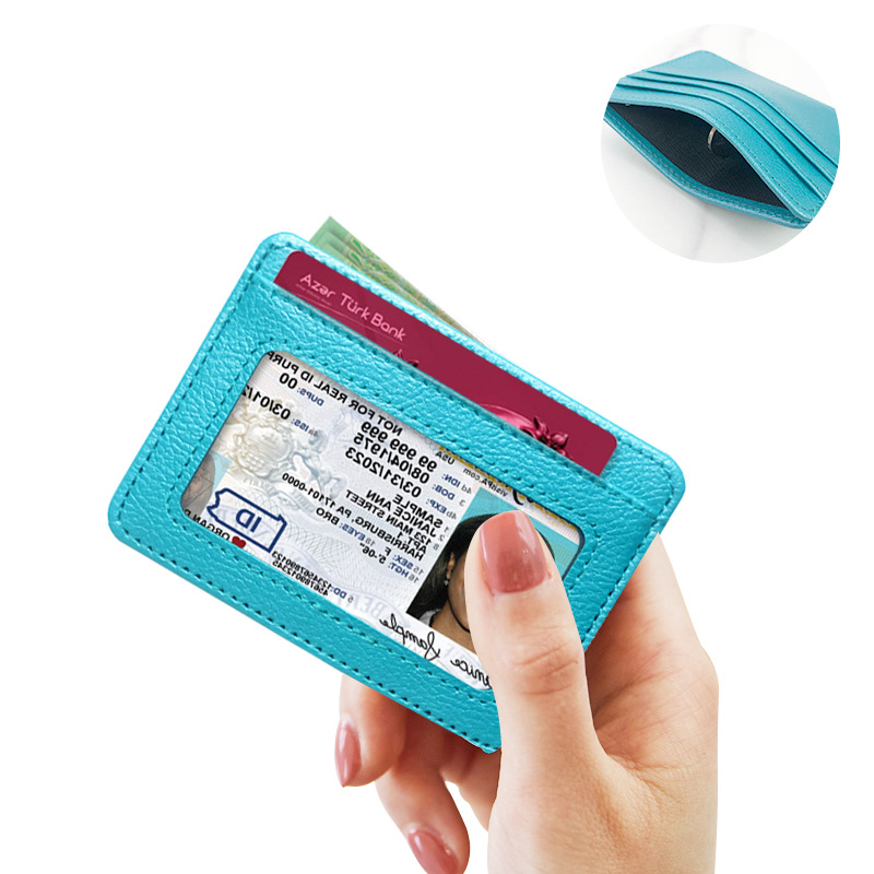 Portatarjetas de cuero PU de 5 tarjetas transfronterizas titular de la tarjeta resistente al desgaste resistente a los arañazos conjunto de certificados de gran capacidad multifuncional titular de la tarjeta al por mayor