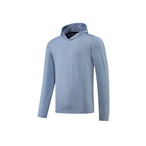Casual Fitness Sports Quick-Dry Men's Solid Color Hooded Sweatshirt Outdoor Running Cycling Basketball Training Long-Sleeve Men's T-Shirt