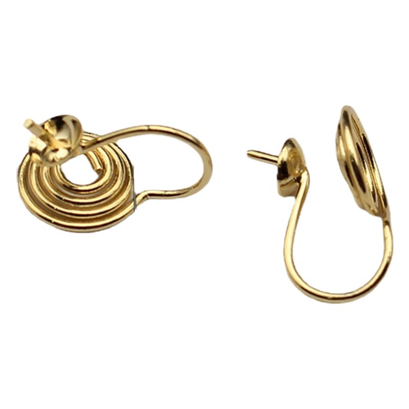 Mosquito Coil Disc Without Piercing Ear Clip Painless Invisible Ear Stud Ear Clip Copper Hanging Plated 14K Gold DIY Pearl Ear Jewelry