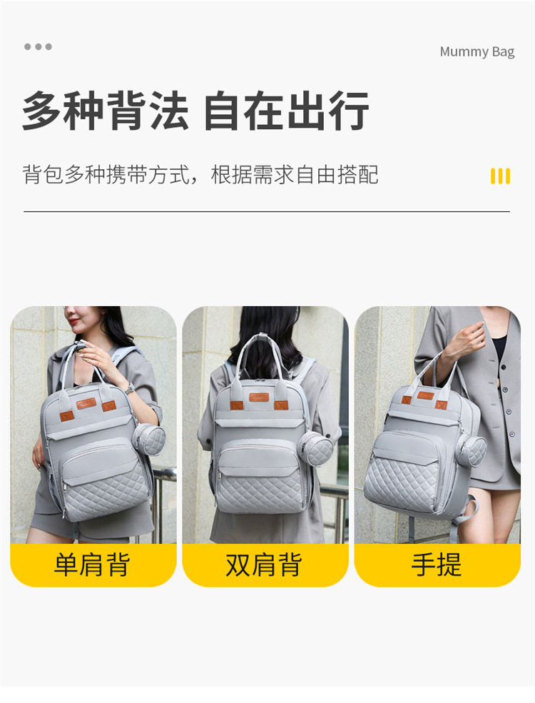 Cross-border exclusive for mother and baby bags, 2025 new large-capacity portable travel diaper bag for both shoulders, printable Mommy bag undefined