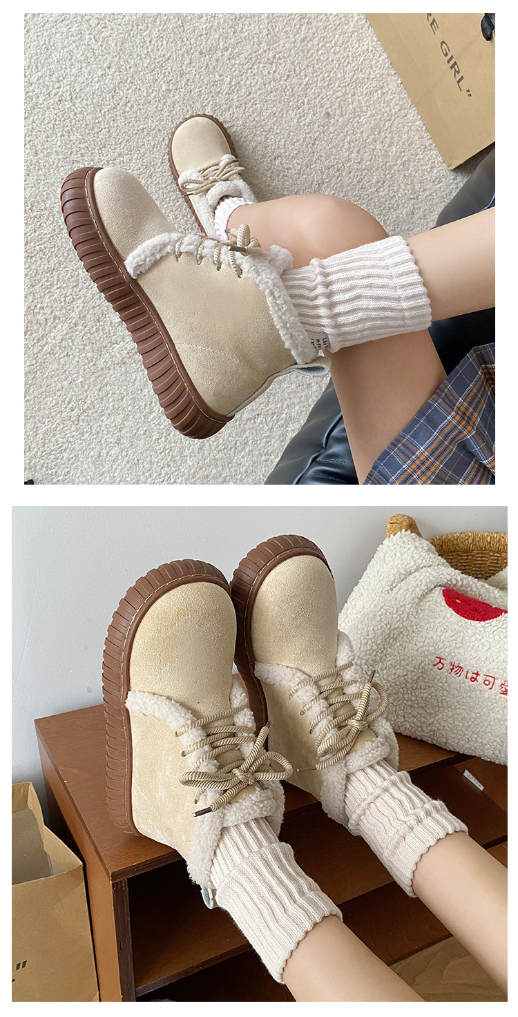 2023 m. žiemos nauji, stori apatiniai šilti odiniai kailiniai, integruoti sniego batai_voghion.com