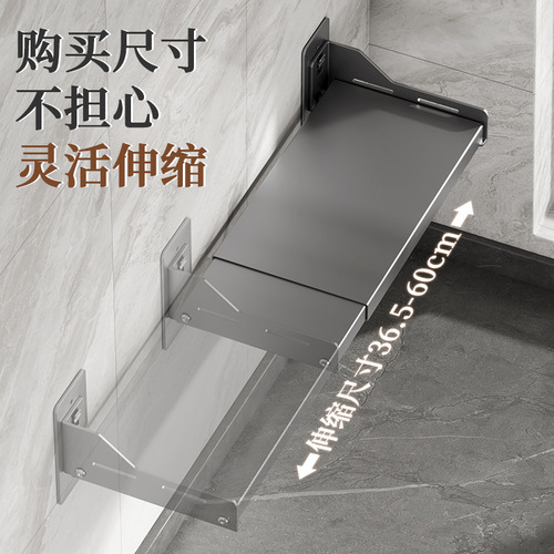 Retractable kitchen microwave oven rack without punching holes on the wall oven rack home wall-mounted storage rack