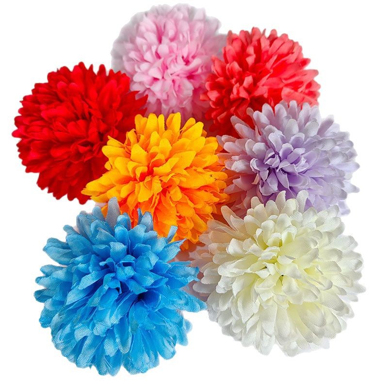 Personalizado de 8 capas de tenis de mesa, flor de crisantemo, material semiacabado, tocado de horquilla, accesorios decorativos hechos a mano, flores