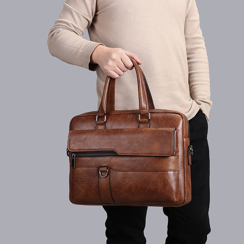 2025 Fashion Briefcase for Men, Hand-held Top-handle Crossbody Business Laptop Bag Backpack Document Bag
