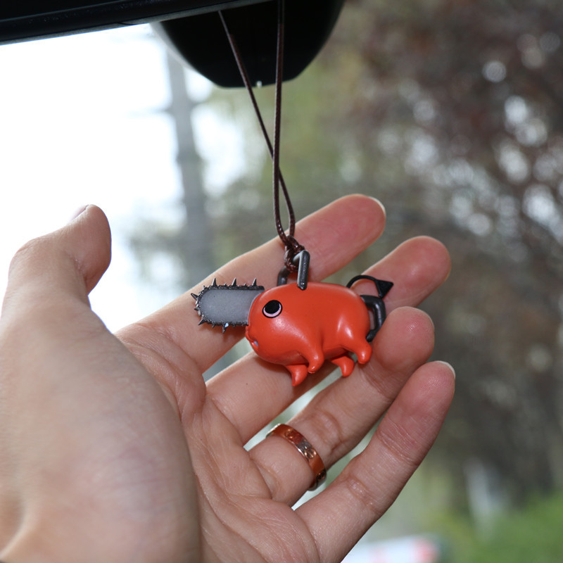 Xiao Deng Xiao Deng Nuovo Pochita Motosega Cucciolo Ciondolo Specchietto retrovisore Decorazione Appesa Accessorio Carino per Interni Auto_voghion.com