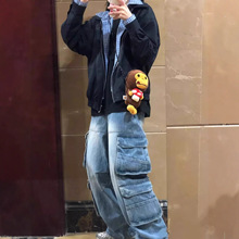 王源同款系穿搭假两件哈灵顿夹克男款秋季新品巴恩风翻领外套