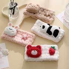 卡通立体玩偶束发带洗脸头带女生卸妆发套珊瑚绒月子头巾跨境贸易