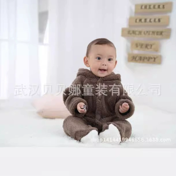 Roly-poly bodysuit (Berbernn Hayi) velvet animal onesie, Korean style, sizes 0–12M