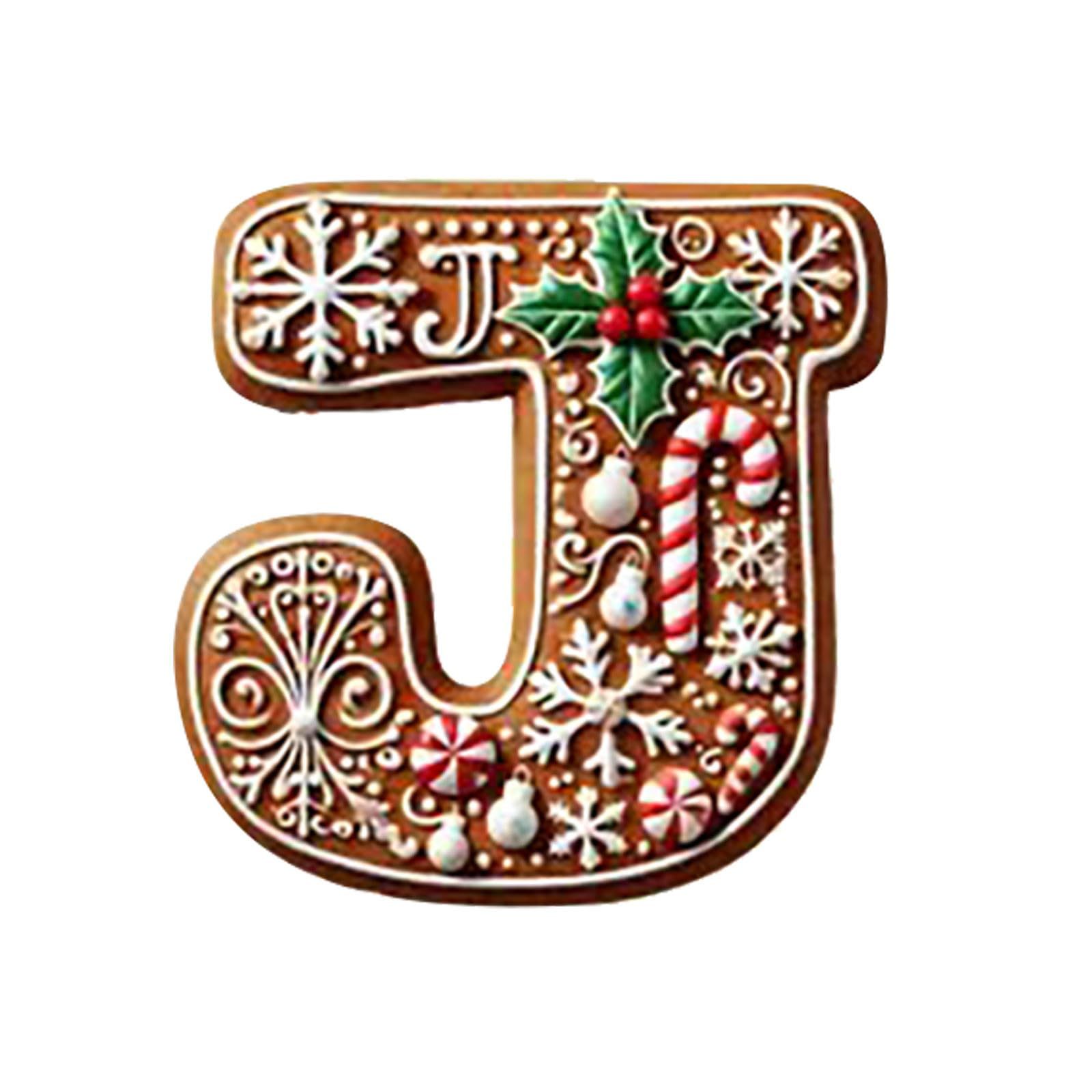 Explosiones transfronterizas de Navidad 26 árboles de Navidad pan de jengibre letras decoraciones mini letras colgante colgante
