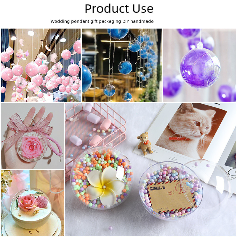 4-20cm high transparent plastic round ball eternal flower hanging ball PS Christmas decoration hanging ball festive decoration hanging ball_voghion.com