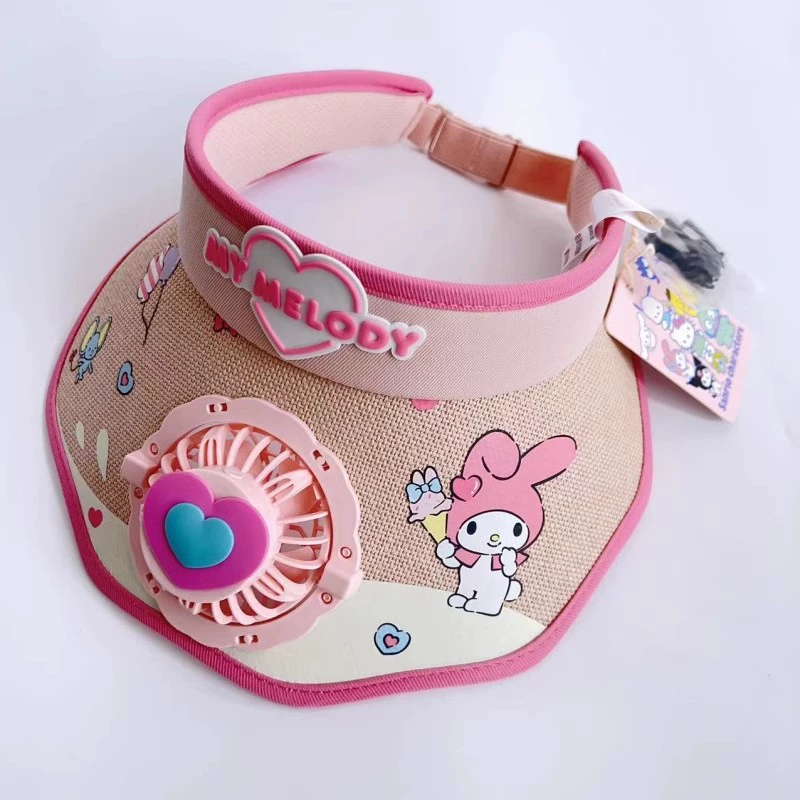Детская солнце-кепка от Sanrio, солнечная вентиляция с солнечной батареей, защита UV