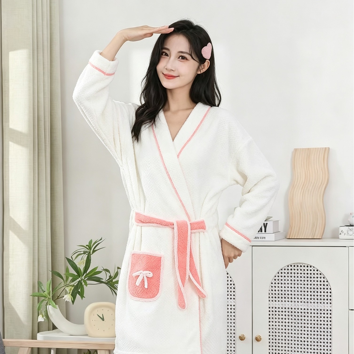 Beige bathrobe