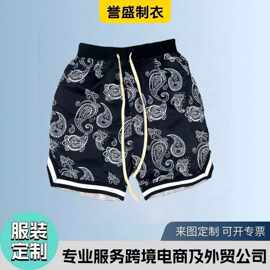 定制欧美外贸数码印花短裤 男士嘻哈街头潮流速干厂家宽松型