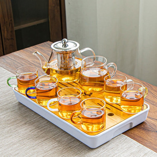 Glass Tea Set suit Household Tea Cup Office Kung Fu Tea Set Teapot Simple Small Tea Table Tea Ceremony Pot