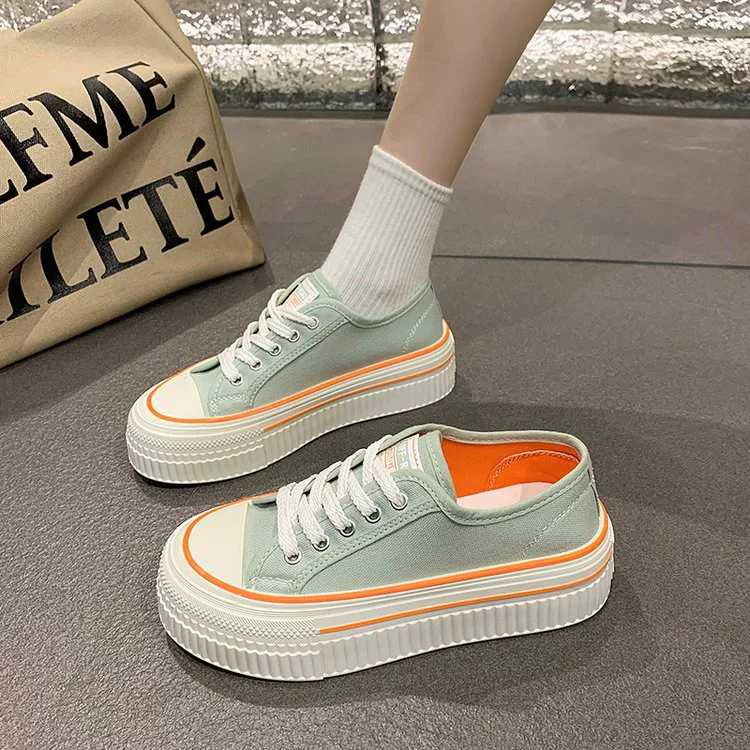 Холщовая обувь, женская 2023, новая женская обувь, осенняя Корейская повседневная обувь на низкой шнуровке, Женская Студенческая движущаяся обувь, женская оптовая продажа