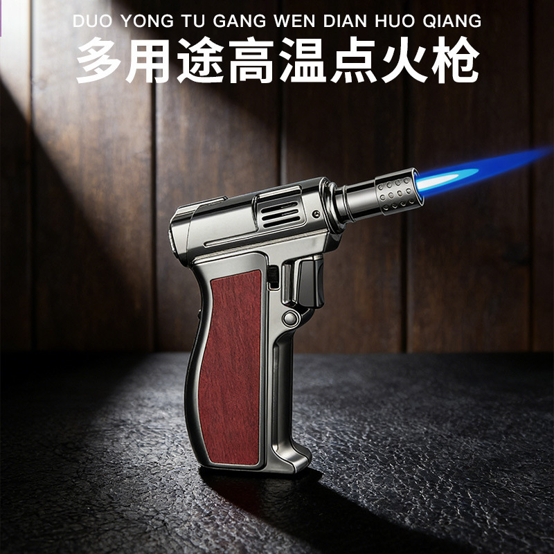Cross-Border High-Power Ignition Gun, Handheld Inflatable Direct-Blow Metal Welding Torch, High-Temperature Flame-Locking Inverted Windproof Lighter