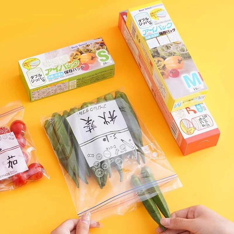 Упакованные пакеты, свежие пакеты, плотные пакеты класса пищевых продуктов, бытовые толстые пакеты для холодильника и замороженных продуктов, самозакрывающиеся пакеты