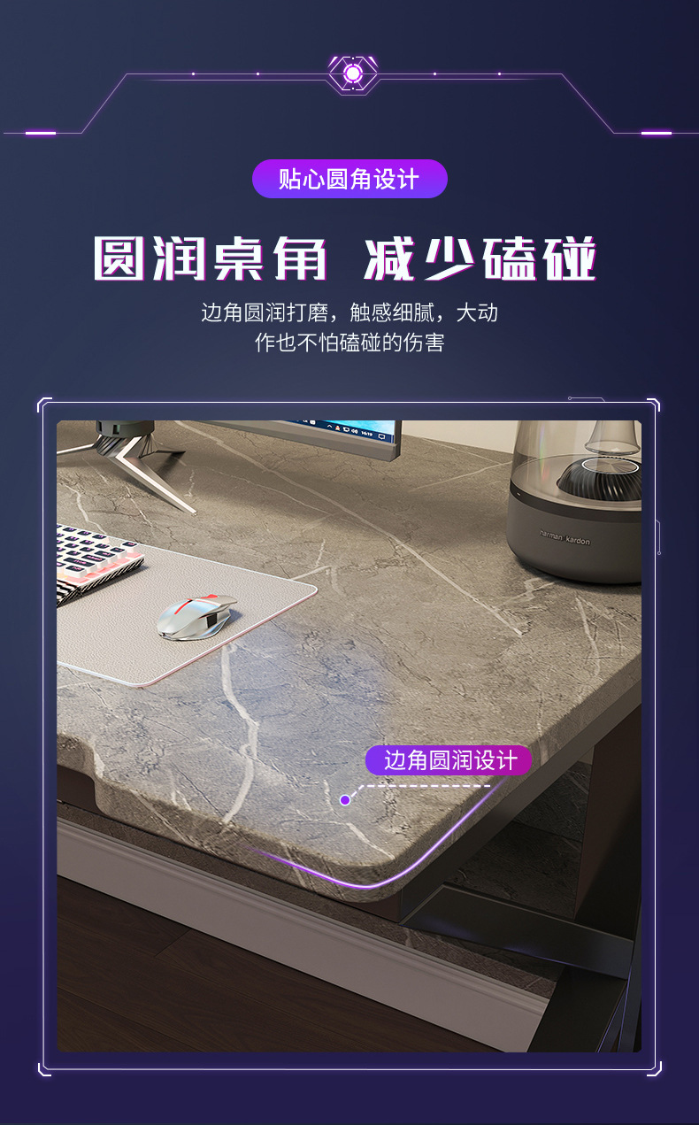 MANOY YUHOUSE 电脑桌台式家用电竞桌简约现代办公桌卧室学生学习桌子写字桌