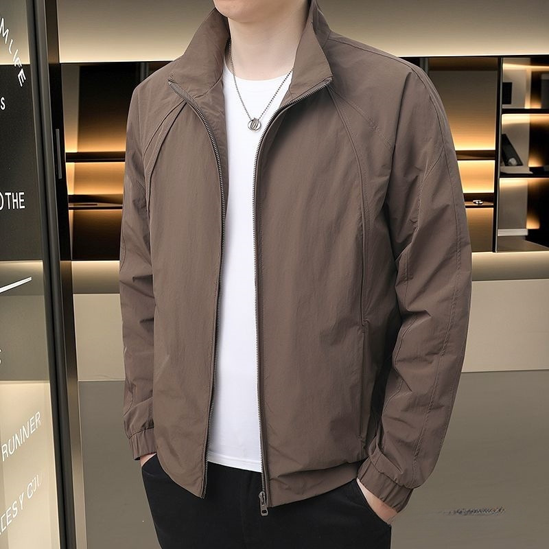 Spring and Autumn Men's Jackets Versatile New Casual Outerwear Men's 2025 Trendy Brand Workwear Stand Collar Trendy Loose Top for Men