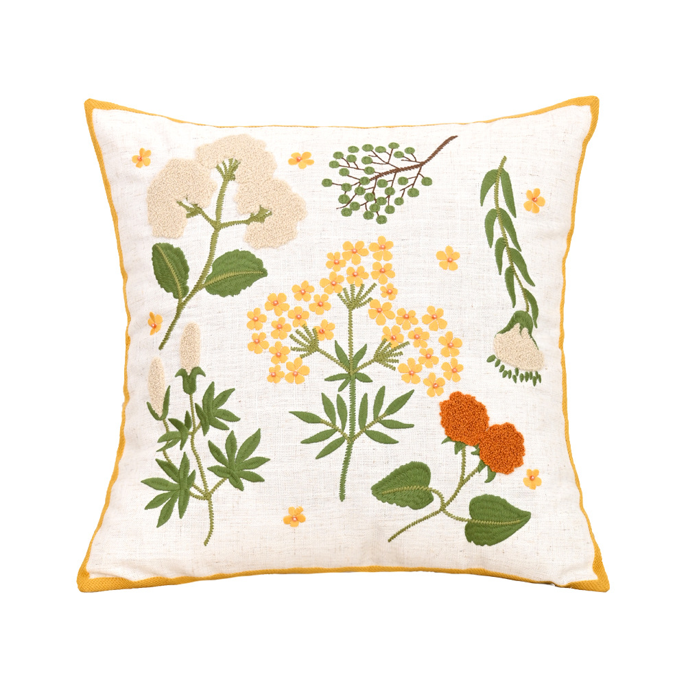 Nordic ins sala de estar toalla bordada sofá almohada cojín pequeño modelo fresco habitación almohada de respaldo de cabecera funda de almohada