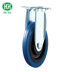 Silent swivel casters elastic wheels 3-inch 4-inch 5-inch scooter rubber wheels hand push wheel medium blue elastic casters