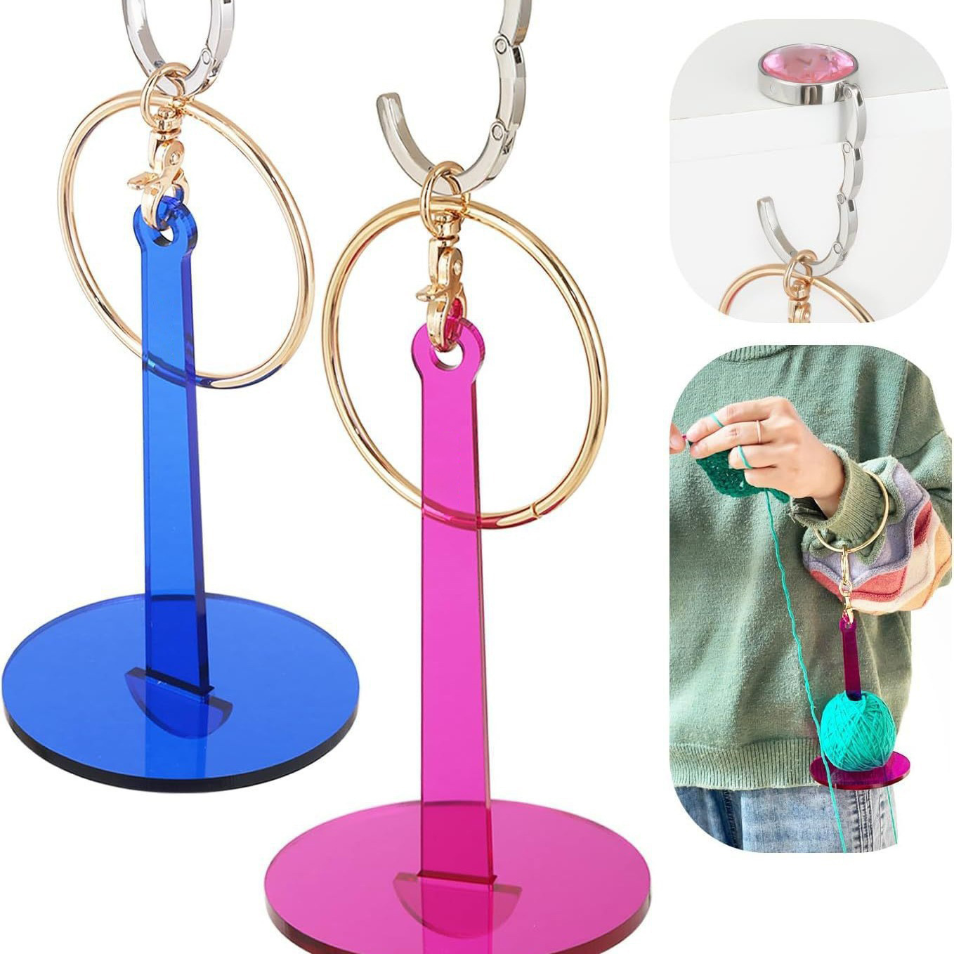 Nuevos productos transfronterizos acrílicos portátiles soporte de hilo de muñeca soporte de hilo trenzado soporte de lana soporte portátil