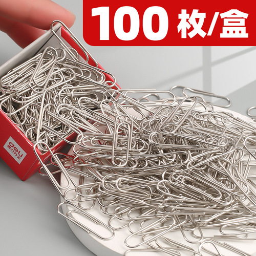 [Box of 10] Deli Paperclip Large Nickel Plated Rustproof 29mm Paperclip Paperclip Office Supplies Safety