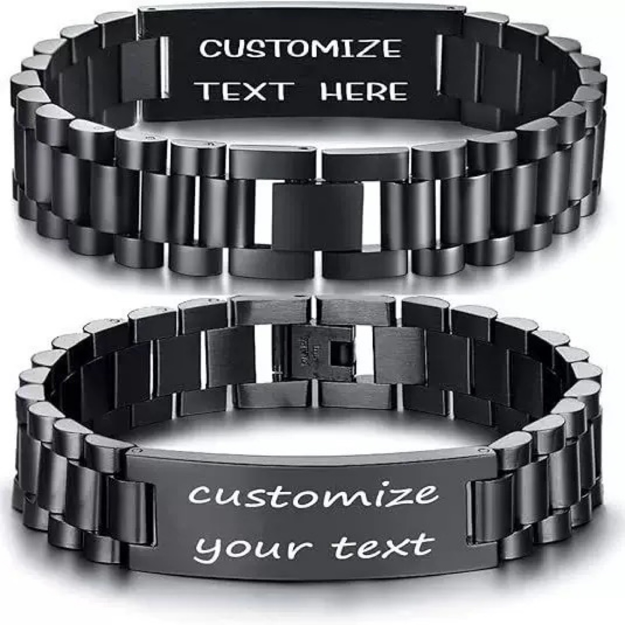 European and American Style Watch Strap Bracelet Men's Bracelet Dongguan Titanium Steel Jewelry Stainless Steel Watch Chain Titanium Steel Customizable Engraved Watch Strap