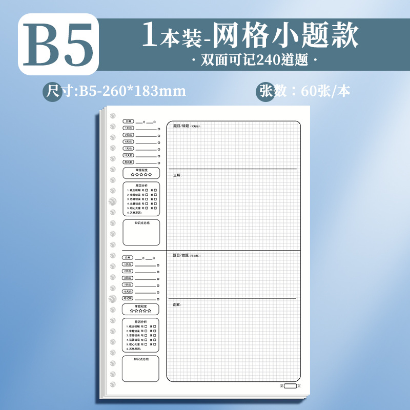 1 este paquete de cuadrícula para el núcleo / doble cara puede recordar 240 preguntas