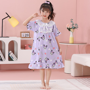New Style Nightgown for Girls, Summer Cloud Cotton Fashionable Dress, Sweet Girl's Loungewear, Summer Dress for Older Children