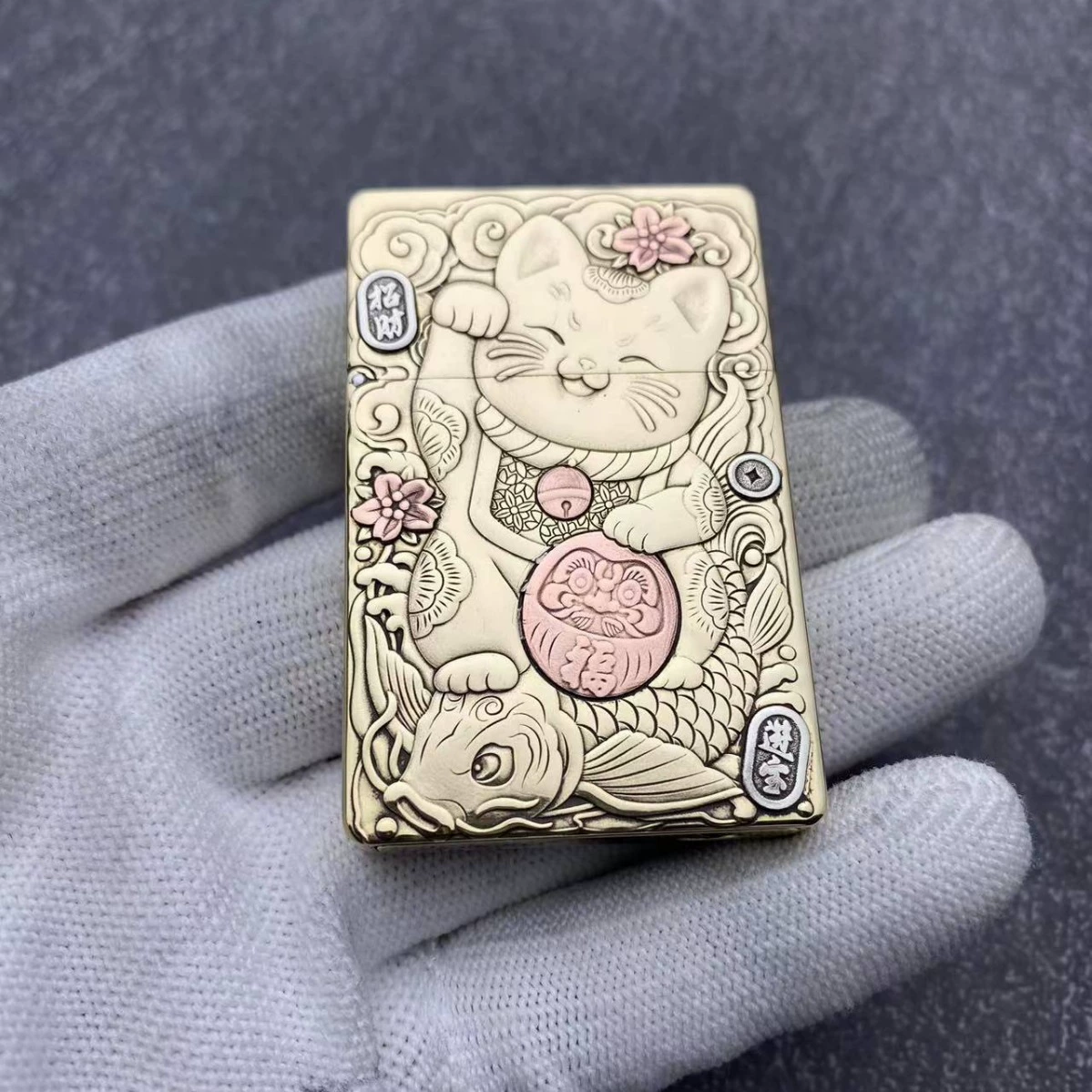 ZORRO керосиновая зажигалка Zoro латунная zl8 ультратонкая маленькая тяжелая броня инкрустированная зажигалка для кошек оптом