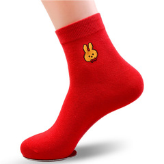 Red socks with the character "Fu" for the Year of the Rabbit, lucky for the Year of the Dog, for both men and women, couple's edition, wedding celebration, suitable for adults and students, wholesale from the manufacturer