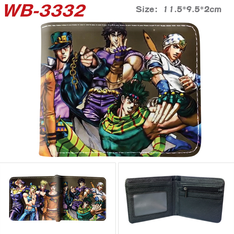 Jojo's Bizarre Adventure Peripheral Full-Color Wallet Two-Dimensional Folded Short Anime Printed Large-Capacity Wallet
