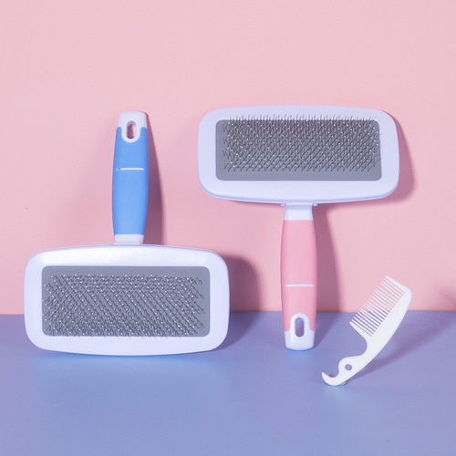 Pet Beauty Needle Comb Threaded Handle Pet Needle Comb Dog Comb Sticky Bead Hair Removal Comb Dog Massage Beauty Comb