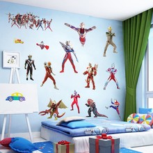 动漫奥特曼3D立体墙贴纸儿童房间布置男孩卧室背景大号自粘装饰画