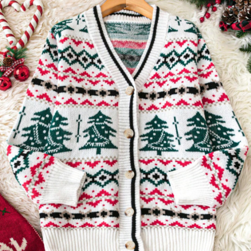 2024 popular UglySweater festival de navidad ChristmasSweater cuello redondo prendas de punto femenino