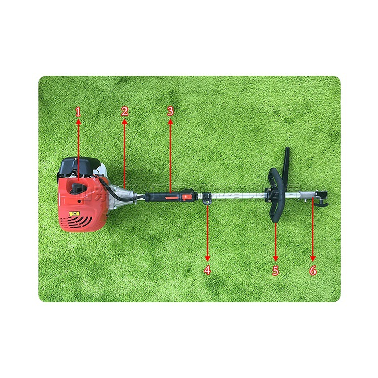 Máquina de carda de gasolina portátil de dos tiempos máquina de limpieza de basura de césped artificial herramienta de peinado de césped