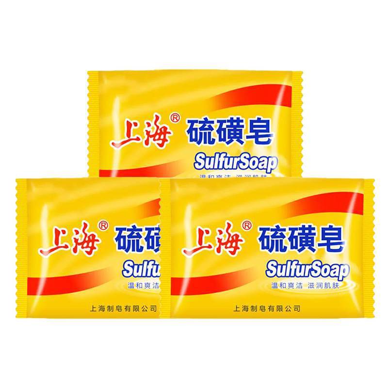 上海硫黄石鹸 85g*3/6個 国産 洗顔・入浴・洗髪石鹸 夏用入浴・入浴用石鹸【q】|undefined