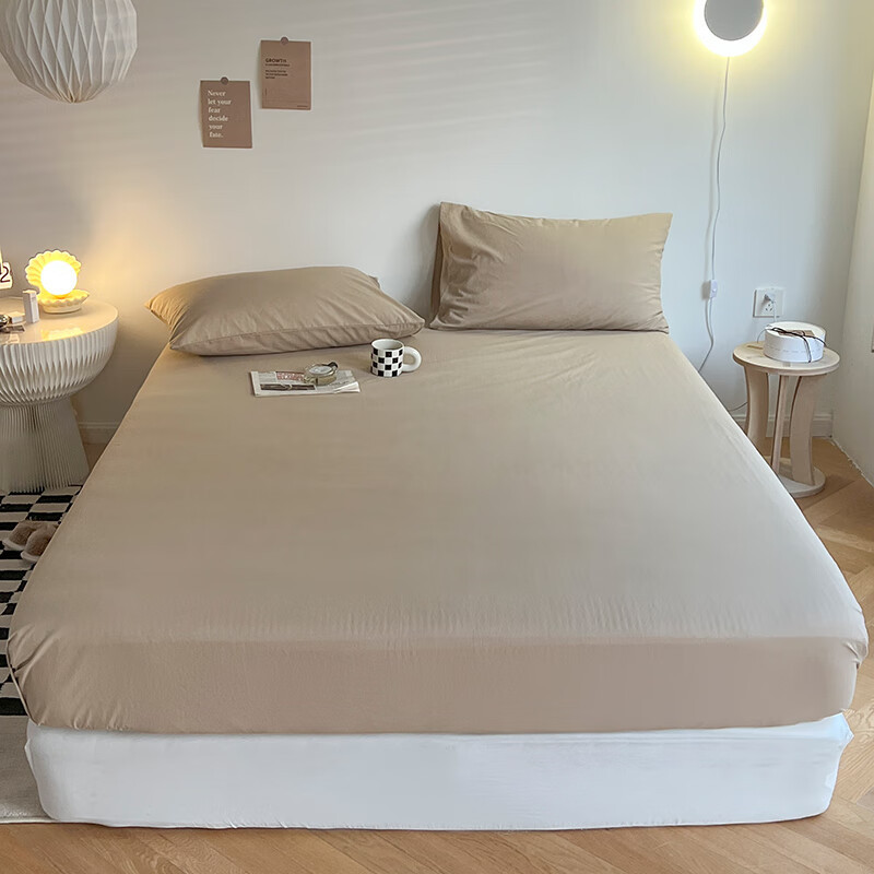 Cubierta de cama de algodón lavado de algodón de clase A, cubierta protectora de colchón de verano de una sola pieza, sábana todo incluido, fijación antideslizante