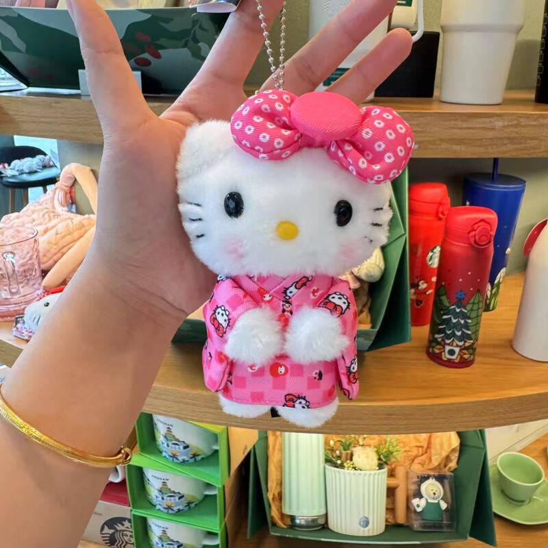 漫画アニメサンリオコーデュロイカーリーフリース KT 猫キーホルダーペンダント人形女の子バックパックペンダント|undefined