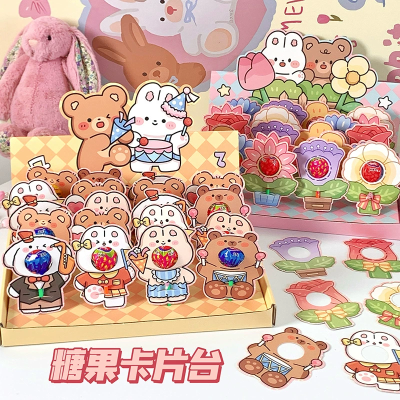 Открытка-липучка с рождественским мультяшным дизайном, вдохновляющая, с благословением, поздравительная, с посланием поддержки, декоративная, для студентов, с изысканным вкладышем