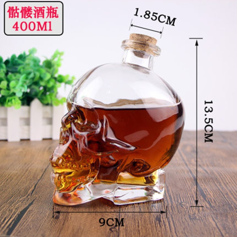 Cráneo botella de vino vaso botella vacía copa de vino de gama alta conjunto de vino creativo decantador dispensador de vino cerveza de vino botella de whisky de vino extranjero