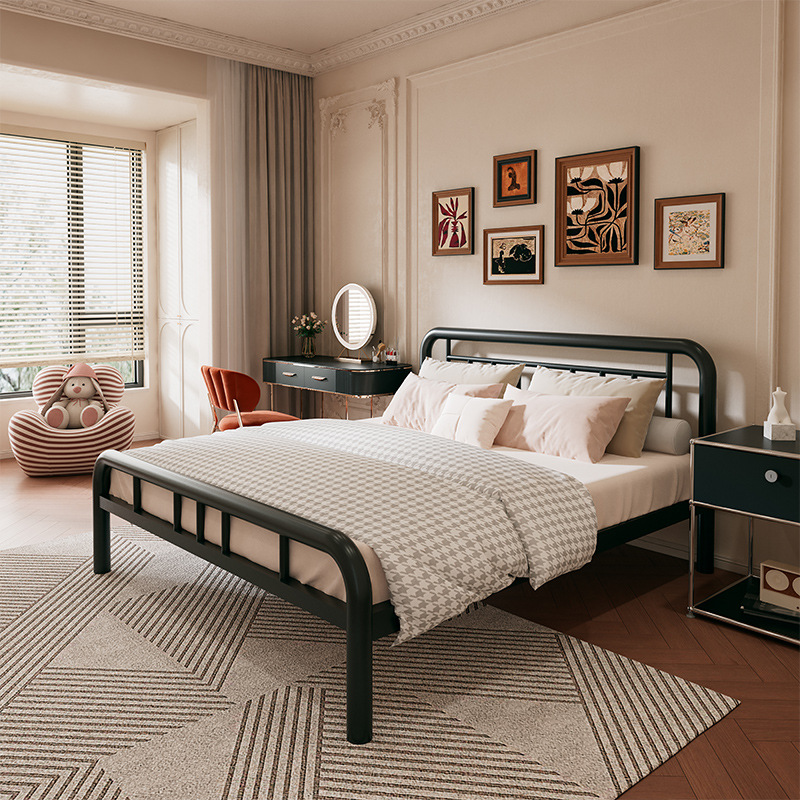 304 stainless steel bed frame black + 7 beams