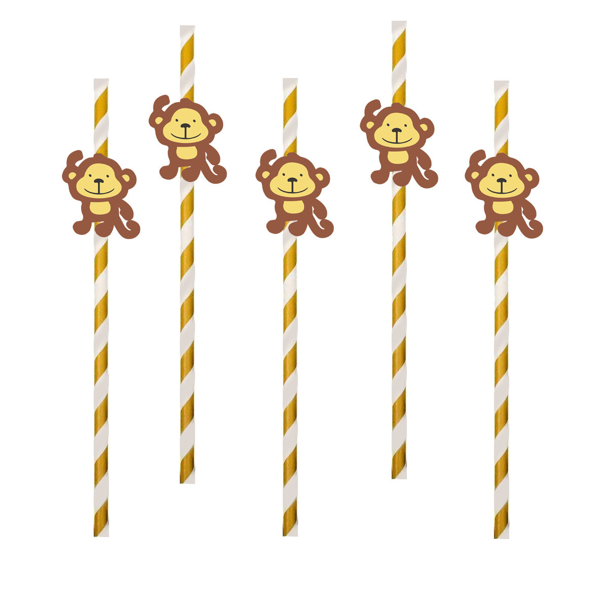 Fábrica en stock al por mayor fiesta creativa decoración de paja elefante tarjeta animal paja de papel desechable creativo transfronterizo