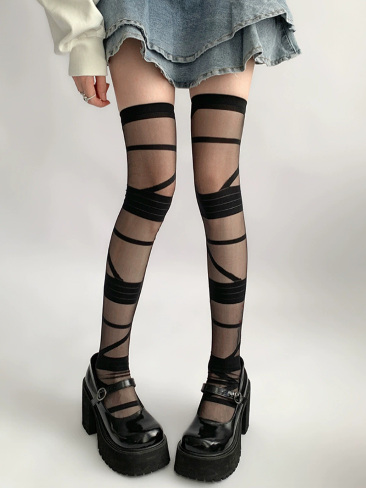 Новый 2024 чулки летние тонкие бинты сексуальный jk черный шелк субкультура белый чистый носок женский