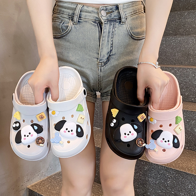 DIY shoes flower non-slip EVA women's hole shoes men's sandals and slippers casual water world beach shoes merchants super night market wholesale