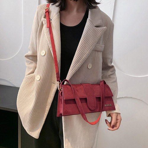 This year's popular frosted armpit bag  new winter Internet celebrity trend versatile one-shoulder textured letter crossbody women's bag