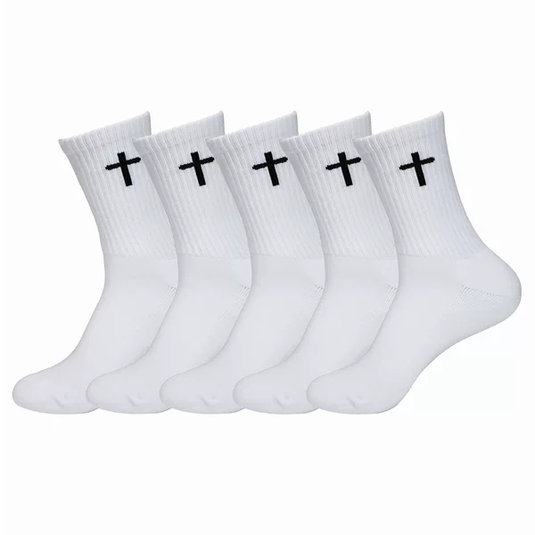 Cross-Border Cross-Shaped Football Sports Socks, Running Socks, Thickened Towel Bottom Mid-Calf Yoga Socks, Tennis Socks, Basketball Socks