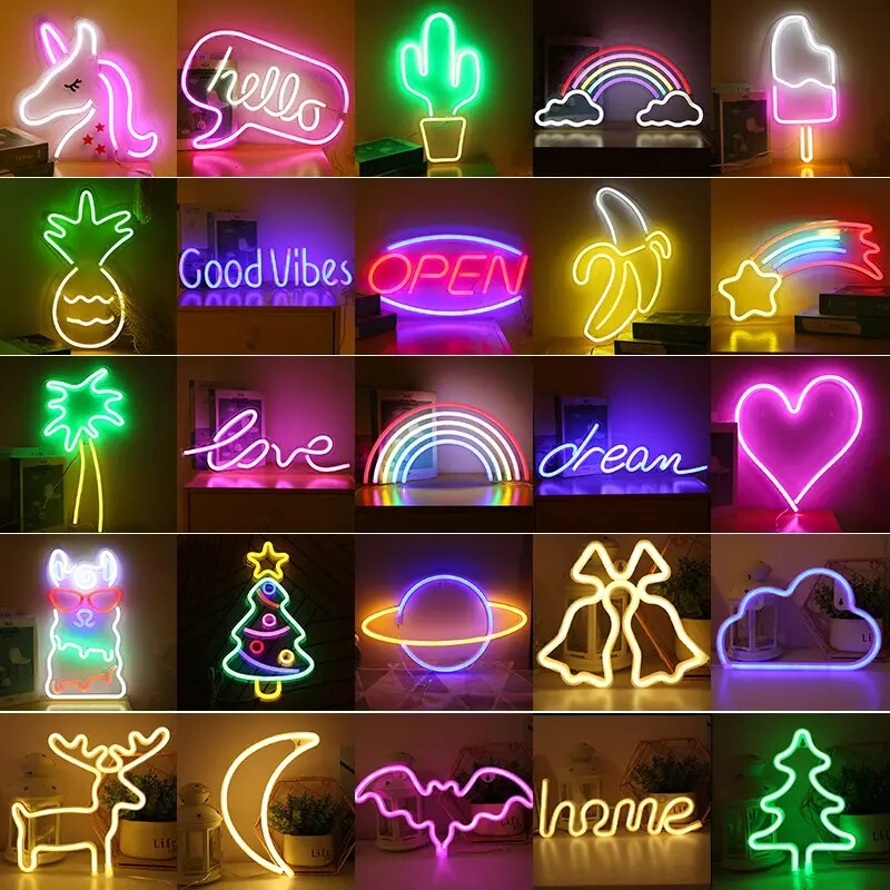 Factory in stock led bar atmosphere neon light internet celebrity wall e-sports room decoration live broadcast background atmosphere light